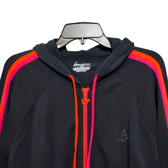 Lane Bryant Neon Pink Orange Stripe Full Zip Hoodie Women's Plus Size 18/20 2X - Picture 3 of 8